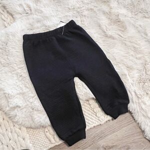 Petite Lem Baby Black Ribbed Sweatpant Pants